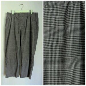 Gap Easy Straight Gray Black Plaid Pants Women's Large Elasticated Waist